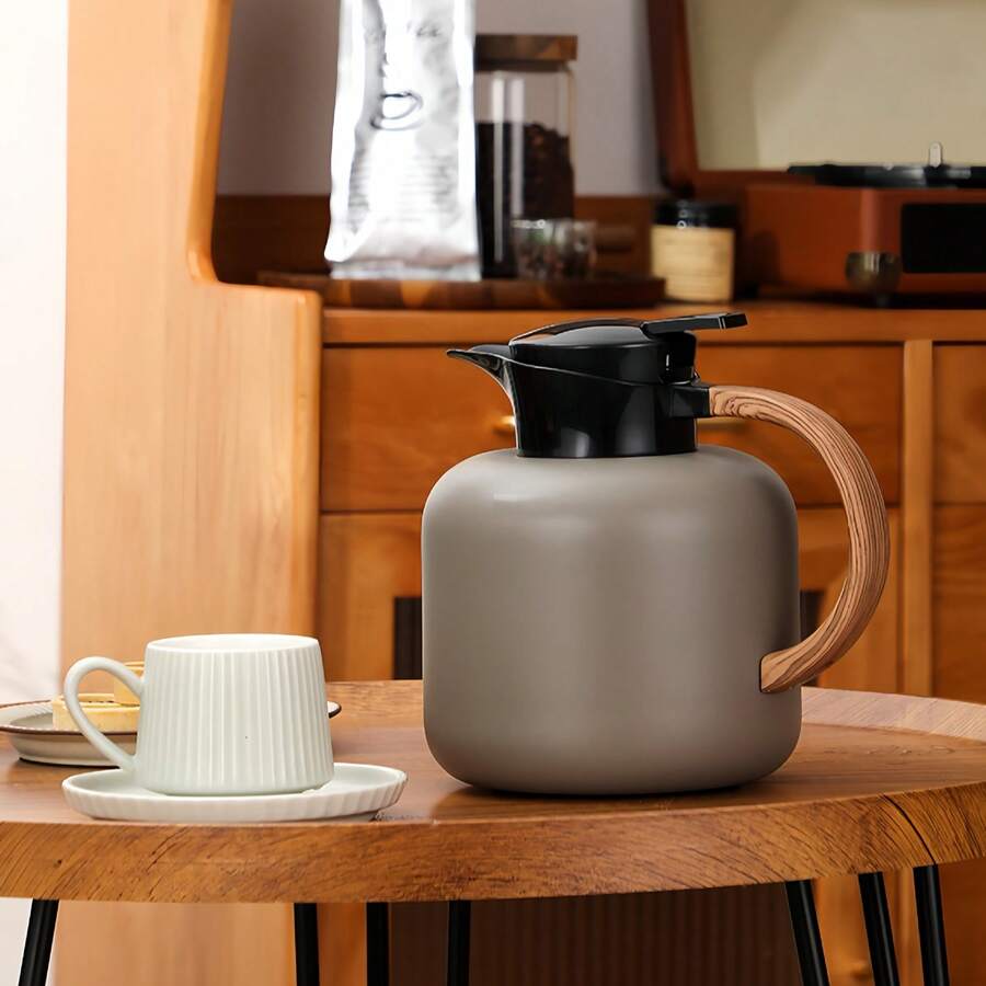 1pc 2.0L 304 Stainless Steel Vacuum Insulated Flask, Suitable For Camping, Coffee Cup, Home Use And Business Gift, - Grey - View 1