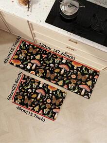 1/2pcs Diatomaceous Earth Bath Mat, Vintage Mushroom Pattern, Super Absorbent, Non-Slip, Perfect For Bathroom, Kitchen And Dining Room, Quick Dry, Ideal Home Decor And Bathroom Mat Gift, Holiday Gift! - Multicolor - View 13