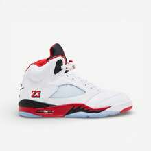 Jordan 5 Retro Fire Red Black Tongue (2025) - Red - View 1