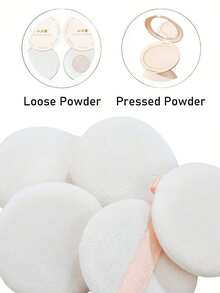 5pcs Makeup Powder Puff Set, Facial Sponge Powder Puff, Loose Powder Puff, Pressed Powder Puff, Soft Flocked Fabric, With Ribbon Hanging Strap, Home, Dorm, Travel, Back To School, Holiday Gift, Makeup Beginner, Beauty Enthusiast, Professional Makeup Tool, Washable, Portable - Multicolor - View 6