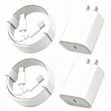 2 Sets/1 Set/1pc PD Fast Charging Wall Charger Adapter + 3.3ft/100cm Data Transfer Fast Charging Cable, Compatible With IPhone 17 Pro Max/17 Pro/17/16/15, Compatible With Samsung S26-S20 And Other Android Phones, Halloween Gift/Christmas Gift - US A Type Plug(110-127V) - View 1