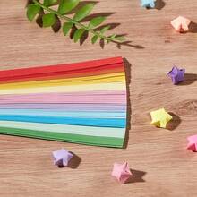 7-Color Gradient Star-Shaped Origami Paper Strips For Folding Lucky Stars, Five-Pointed Stars, DIY Handmade Craft Materials, Candy-Colored Paper Strips, Brain-Teasing Paper Folding, Back To School - Multicolor - View 6