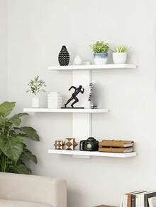 1pc No-Drill Wall-Mounted Storage Rack, Wall Shelf, Figure Display Stand, Craft Display Rack, Suitable For Bathroom, Living Room, Bedroom And Kitchen, Can Be Used To Store Books And Decorate Room - Multicolor - View 4