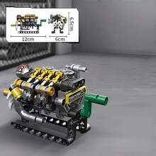 600pcs Engine Building Block Model, Mechanical Engineering Construction Blocks, Collectible Model Gift For Block Enthusiasts, Suitable As Home Decor And Birthday Gift, Halloween, Christmas Gift - Multicolor - View 12