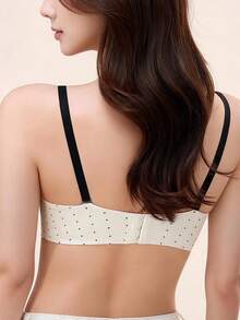 Elisvara Ditsy Floral Padded Wireless Bra For Small Bust, Lift & Enhance, Suitable For Flat Chest - White - View 2