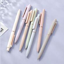 2/3/5pcs Morandi Candy Color Retractable Gel Pen,0.5mm Bullet Point Heavy‑Feel Sign Pen,Beautiful Stationery For Back‑To‑School & Office,School Supply - Multicolor - View 3