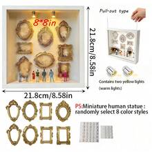 1 Set Kotak Siluet Museum Mini DIY - Rayakan Kenangan Berharga Anda dengan Cara Unik, Kit Bingkai Kotak Bayangan dengan Tampilan Foto yang Dapat Disesuaikan dan Figur Miniatur (Tanpa Listrik), Dekorasi Kenang-kenangan Unik yang Dipersonalisasi, Hadiah Halloween/Natal/Dekorasi Rumah - persegi 8 inci - View 11