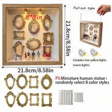 1 Set Kotak Siluet Museum Mini DIY - Rayakan Kenangan Berharga Anda dengan Cara Unik, Kit Bingkai Kotak Bayangan dengan Tampilan Foto yang Dapat Disesuaikan dan Figur Miniatur (Tanpa Listrik), Dekorasi Kenang-kenangan Unik yang Dipersonalisasi, Hadiah Halloween/Natal/Dekorasi Rumah - persegi 8 inci - View 10