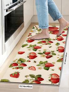 1/2pcs Diatomaceous Earth Mat, Vintage Strawberry Pattern, Super Absorbent, Non-Slip, Perfect For Bathroom, Kitchen And Dining Room, Quick Drying, Ideal Home Decor And Bathroom Mat Gift, Holiday Gift! - Multicolor - View 17
