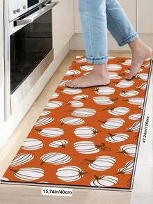 1/2pcs Autumn Thanksgiving Floor Mat, Pumpkin Pattern, Vintage Diatomaceous Earth Mat, Super Absorbent, Non-Slip, Perfect For Bathroom, Kitchen And Dining Room, Quick Dry, Ideal Home Decor And Bathroom Mat Gift, Thanksgiving Holiday Gift! - Multicolor - View 15