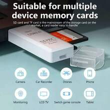 2合1 USB 2.0 高速讀卡機附 Type-C 轉接頭，Micro TF SD 讀卡機，高速轉換器，適用於相機與筆記型電腦 - 黑色 - 查看 5