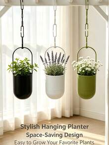 1pc Multi-Color Hanging Planter With Adjustable Chain, Hanging Flower Pot For Home Balcony Outdoor Garden Greenery Planting - Hanging Chair - View 2