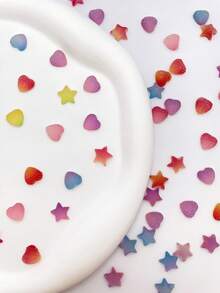 35pcs Random Color Sugar Heart & Star 3D Cute Cream Glue Gradient Nail Art Charms, Small Decorative Accessories For Phone Cases, Hair Clips, Earrings - Multicolor - View 12