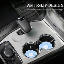 2PCS Daisy Pattern Car Cup Holder Mats, 2.75 Inch Universal Size, Silicone Non-Slip Wear-Resistant, Protect Original Car Cup Holder, Personalized Car Interior Decoration - Daisy Car Cup Holder Coaster - View 9