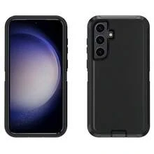Heavy Duty Shock Resistant Phone Case For Galaxy/Apple, Matte Black Full Body Sturdy Protective Cover With Camera Protection - Black - View 62