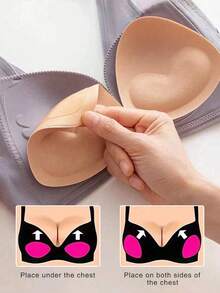 2/4 Packs Triangular Push Up Pads, Ultra Sticky Seamless Silicone Sponge Inserts Lift Nipple Covers For Swimwear Lingerie - Heart-shaped - View 7