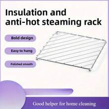 3pcs Stainless Steel Kitchen Heat Insulation Pads - Iron Electroplated Craft, Anti-Scald Cooling Rack, Square Tray, Used To Protect Hot Plates And Stove Tops, Stove Countertop Protection Mat, Easy To Hang, Can Insulate/Drain Water/Grill Rack/Kitchen Tool, Multi-Purpose Kitchen Essential - View 8