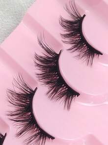Hinarin 7 Pairs Half Eyelashes Volume Short Half Lashes Soft Black Band Cat Eye Lashes Curly Crossed Fox Eye Look False Eyelashes Suitable For Parties Lashes Pack False Eyelashes Fake Lashes Individual Lashes Clusters Extensions - Black - View 4