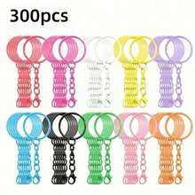 10/20/30/50/100/200pcs Colorful Keychain Set, Metal Round Split Key Ring Chain With Lobster Clasp, Handmade Bag Pendant Making Accessories - Keychain - View 17