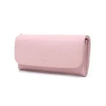 PRETTYZYS 1pc Pink Long Wallet For Women, High-End Solid Color Minimalist Multifunctional Large Capacity Phone Wallet With Multiple Card Slots, Card Holder, Coin Purse, Student, Business, Daily Travel, Valentine's Day Gift, Christmas Gift, Back To School, All Season - Pink - View 5