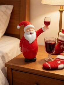 1pc Collectible Figurines Raising Cup Santa Claus Resin Ornament, White Beard Raising Cup Pose Santa Claus Statue, Christmas Theme Decoration, Suitable For Holiday Party Atmosphere Desktop Decor, Wine Cabinet, Entryway, Bookshelf, Office Desk Arrangement, Christmas Season New Year Gathering Dining Table Decoration, Suitable For Home Enthusiasts And Gift Buyers, Christmas Theme Home Decor Craft - 1PC - View 6