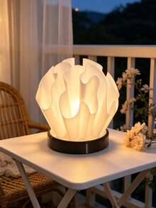 1/Pc Flower-Shaped Wavy Lamp Shade, Soft Translucent Table Lamp Shade, Home Space Atmosphere Decorative Accessory, Living Room Bedroom Luxury Artistic Lamp Shade - Pleated Lampshade - View 8