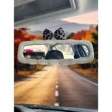 1pc Leopard Print Bow Rearview Mirror Cover, Car Rearview Mirror Decoration & Protection Accessory - Side Mirror Cover - View 7