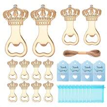 12pcs Gold Crown Bottle Opener Wedding Guest Favors, Bridal Shower Souvenirs, Birthday Gifts, Anniversary Decor, Party Thank You Gifts, Crown Design - Multi-color - View 12