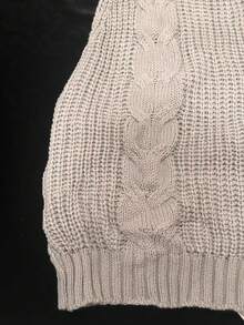 1pc Sexy Women's Lingerie Uniform, Tempting Cute New Girl Backless Design For Autumn/Winter, Adorable Flirty High Neck Knit Sweater - Light Grey - View 4