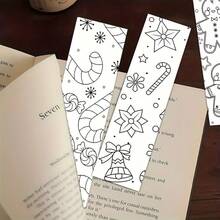 32pcs Christmas Theme Cartoon Labels, Minimalist Line Art Design, Unique & Exquisite Decorative Page Markers - Perfect Gift Choice For Students, Educators And Book Lovers, Ideal As Reading Incentive, DIY Handmade Decorative Gift - Multicolor - View 4