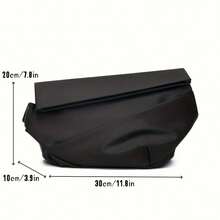 Shoulder Bag_Waterproof Matte Leather Crossbody Bag, Adjustable Strap, Multiple Compartments_Perfect For Daily Commute And Outdoor Activities_Black Daily Commute Bag_Casual Crossbody Bag - Multicolor - View 4