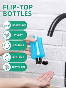 100ml Flat Travel Bottle With Flip Cap And Funnel, PET Plastic Leak-Proof Squeeze Bottle, Suitable For Shampoo, Lotion, Body Wash, Refillable Cosmetic Dispenser Bottle, Travel Toiletries And Beauty Essentials, Transparent - Multicolor - View 4