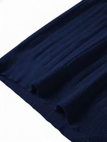 GRDR Suéter de punto de manga corta con cuello de aviador estriado de unicolor para hombre, adecuado para salidas de verano, esencial para un estilo de moda - Azul - Ver 11