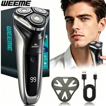 4D Rotary Electric Shaver For Men, Triple Floating Shaving Heads, LED Digital Display, USB Rechargeable Cordless Beard Razor, Portable Men Shaver, Gift For Father Husband - Multicolor - View 1