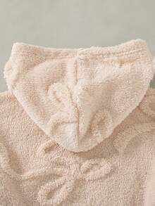 Jaket Kasual Tebal Berbahan Lembut Berbahan Plush dengan Resleting Penuh untuk Anak Perempuan, Cocok untuk Musim Gugur/Dingin - Aprikot - View 5