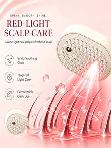 Portable Nano Mist Electric Massage Comb, One-Click Retractable Teeth For Easy Hair Removal, Soft Air Cushion Round Tooth Scalp Massager, USB Rechargeable Hydrating Detangling Styling Comb, Suitable For Home And Travel, Available In Pink - - A - View 3