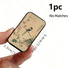 1pc Vintage Magpie Oriental Painting Metal Matchbox (Matches Not Included), Can Store Matches, Coins, Small Accessories And Other Small Items, Portable Multi-Functional Mini Storage Box, Perfect Gift For Antique Collectors, Birthday Gift. - Multicolor - View 6