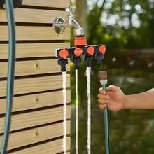 1pc 4-Way Garden Hose Connector Water Distributor With 4 Independent Valves, Leak-Proof Design, Suitable For Outdoor Irrigation Systems, Lawns, Gardens And Car Wash Spraying Systems - Multicolor - View 3