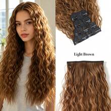 4pcs Clip-In Curly Hair Extensions Set, 22 Inch Voluminous Curly Synthetic Hair Pieces, 11 Clips Heat-Resistant Full Volume Thick Hair, 180g/Pack, Suitable For Women, Easy To Install, Perfect For Daily Wear, Halloween, Christmas And Cosplay Parties - Multicolor - View 17
