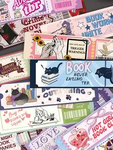 30pcs Book Lovers Club Bookmarks Decorative Small Cards Books Decorative Cards Reading Labeling Cards - A - View 9