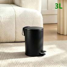 家居裝飾 8L/5L 圓形金屬踏板垃圾桶，垃圾桶，廚房、浴室、居家使用容器，附可拆卸內桶，房間裝飾，廚房配件，浴室配件，秋季家居裝飾，萬聖節，聖誕禮物 - 香檳色 - 查看 11