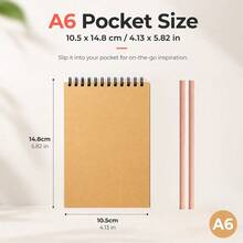 A4/16K/A5/A6 2 Sketchbooks + 2 Colored Pencils, Top Spiral Bound, 30 Pages Per Book, Suitable For Drawing Set, Suitable For Writing Artists - Yellow - View 17