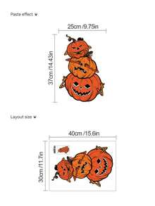 Halloween Funny Pumpkin Ghost Goblin Wall Sticker Set, Retro Cartoon Patterns, Self-Adhesive And Removable, Living Room Window Party Atmosphere Decoration Decals - Wall Stickers - View 14