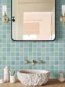 1/10/20pcs 3D Small Square Mosaic Peel And Stick Backsplash Tiles, 25-Grid Tile Stickers, Self-Adhesive Wall Stickers For Kitchen Bathroom - Wall Stickers - View 9