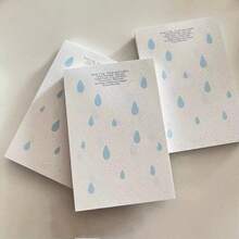 Cute Blue‑Raindrop Pattern Notepad, Korean Aesthetic Blank Memo Pad, Decorative Stationery For Journal Scrapbook DIY - one-size - View 2