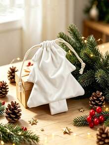 1 Peça Saco de Presente com Cordão em Formato de Árvore de Natal, Pingente de Decoração de Árvore de Natal, Saco de Armazenamento de Natal, Adequado para Armazenamento Doméstico, Suprimentos de Decoração de Árvore de Natal, Decoração de Quarto, Decoração de Quarto, Suprimentos de Decoração de Festa de Natal, Saco de Armazenamento de Pequenos Presentes de Natal, Temporada de Volta às Aulas, Halloween, Melhor Escolha de Presente de Natal para Amigos - Multicolorido - Visão 9