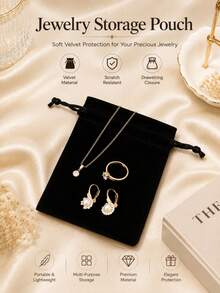 30pcs Velvet Jewelry Pouches With Drawstring, Soft Drawstring Gift Bags Suitable For Weddings, Parties, Valentine's Day And Anniversaries. - Multicolor - View 11