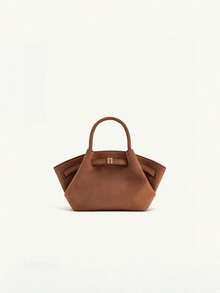 JP Dumpling Bag 女款 JH30692 Hana 小號新款手提包 肩背斜挎托特包 多用途 通勤上班 外出購物約會 小隨身包 輕量耐用 麂皮 高顏值 百搭包 - 棕色 - 查看 12