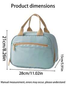 1pc - Minimalist Fashion Insulated Lunch Bag - Featuring Thickened Large Capacity Design And Dual-Color Patchwork Style; Rich Colors, Suitable For Commuting, School, Hiking, Picnic, Camping, Gathering, Short Trip And Outdoor Activities. - View 6