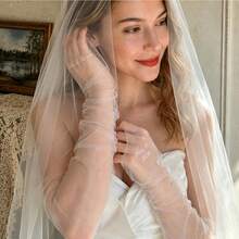 Personalized Wedding Hand Veil, Custom Sheer Organza Handfasting Ribbon,Romantic Wedding Ceremony Gift, Custom Bride Groom Handfasting Veil - Multi-color Wedding Veil - View 3